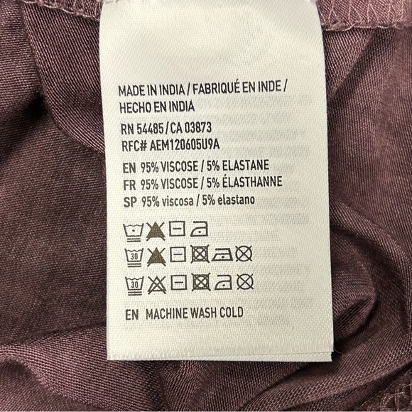 American Eagle Soft & Sexy Top Size M Bell Sleeve Faux Wrap Purple Tie D… - Picture 6 of 10